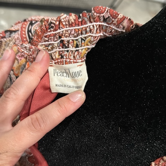 Peach Love California Pink and Red Ruffled Tiered Long Sleeve Dress - Picture 3 of 3